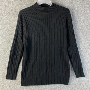 Neo Blue Sweater Large Women's Pullover Black Long Sleeve 100% Acrylic L